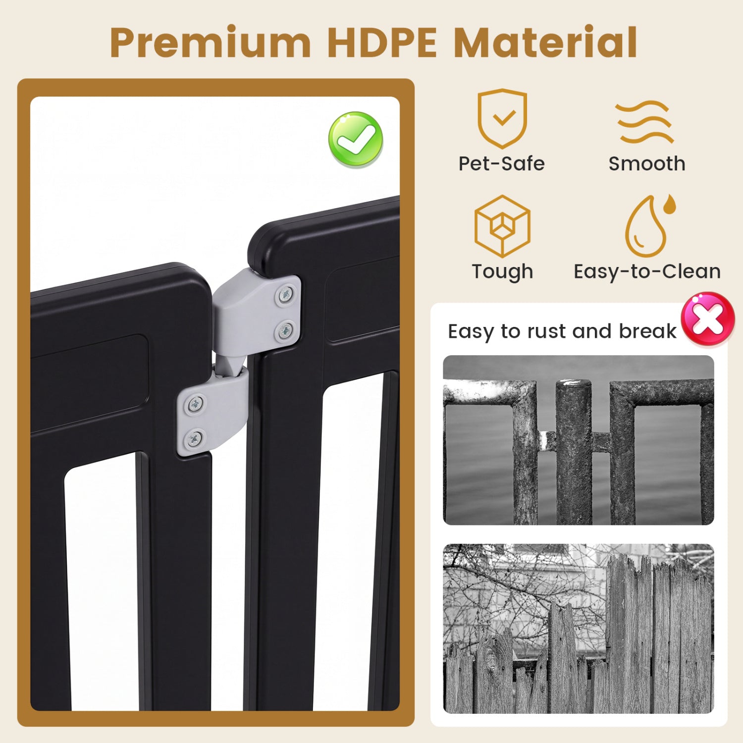 16-Panel Dog Playpen 31.5" Height Indoor Outdoor Pet Gate