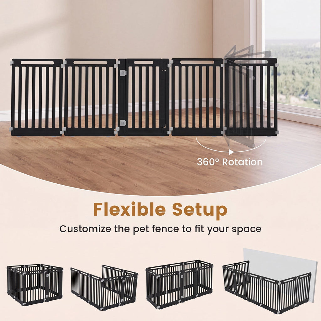 16-Panel Dog Playpen 31.5" Height Indoor Outdoor Pet Gate