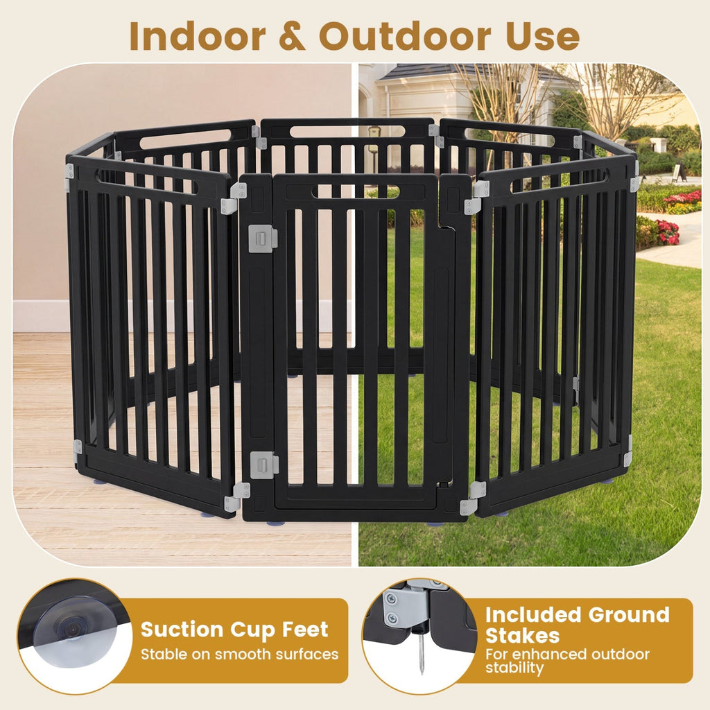 16-Panel Dog Playpen 31.5" Height Indoor Outdoor Pet Gate