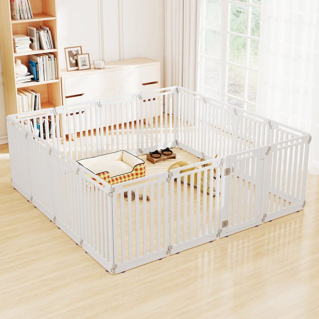 16-Panel Dog Playpen 31.5" Height Indoor Outdoor Pet Gate