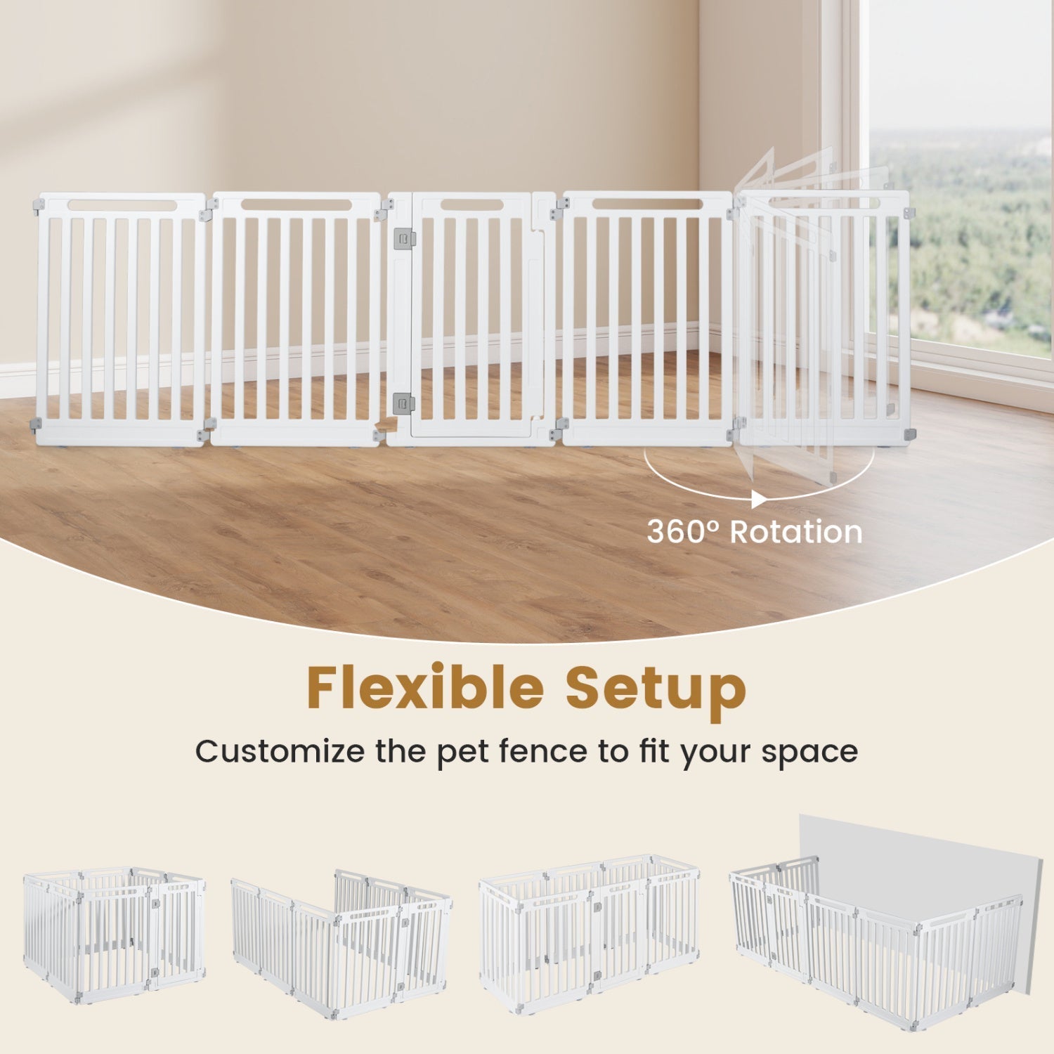 16-Panel Dog Playpen 31.5" Height Indoor Outdoor Pet Gate