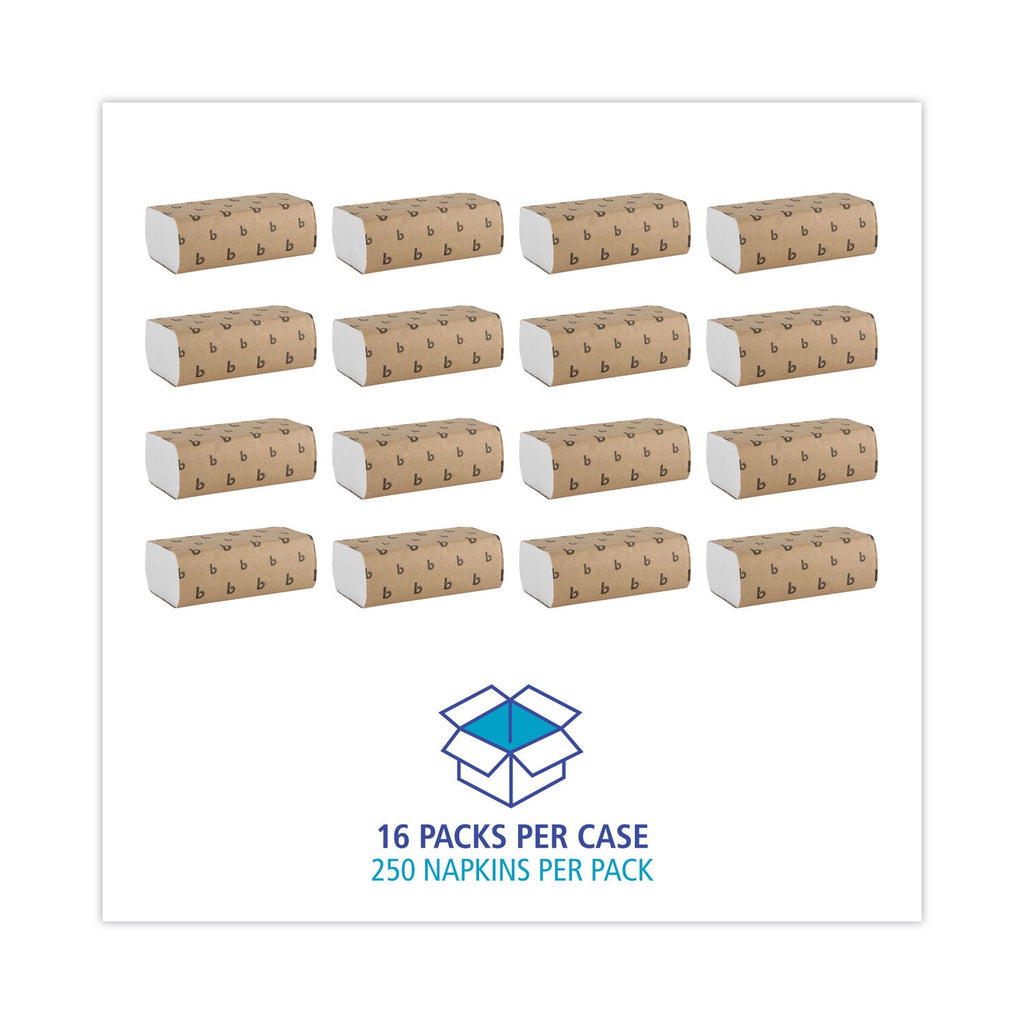 Boardwalk Multifold Paper Towels, 1-Ply, 9 x 9.45, White, 250 Towels/Pack, 16 Packs/Carton