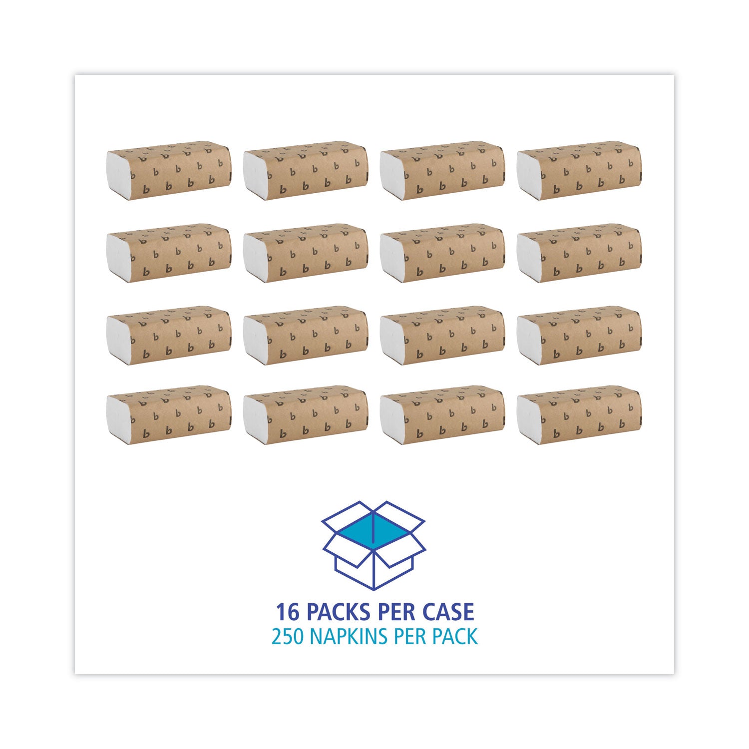 Boardwalk Multifold Paper Towels, 1-Ply, 9 x 9.45, White, 250 Towels/Pack, 16 Packs/Carton