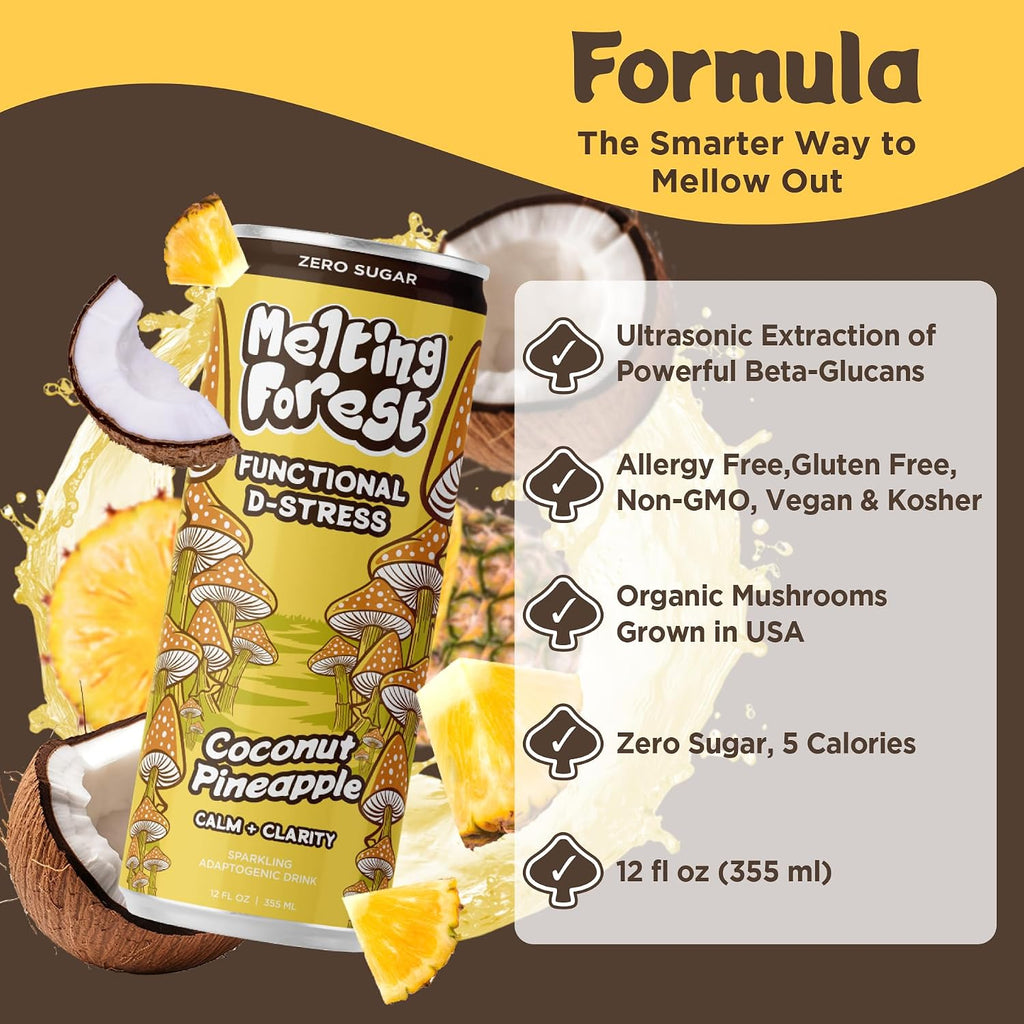 Mushroom D-Stress Drink 12 Pack - Variety Pack