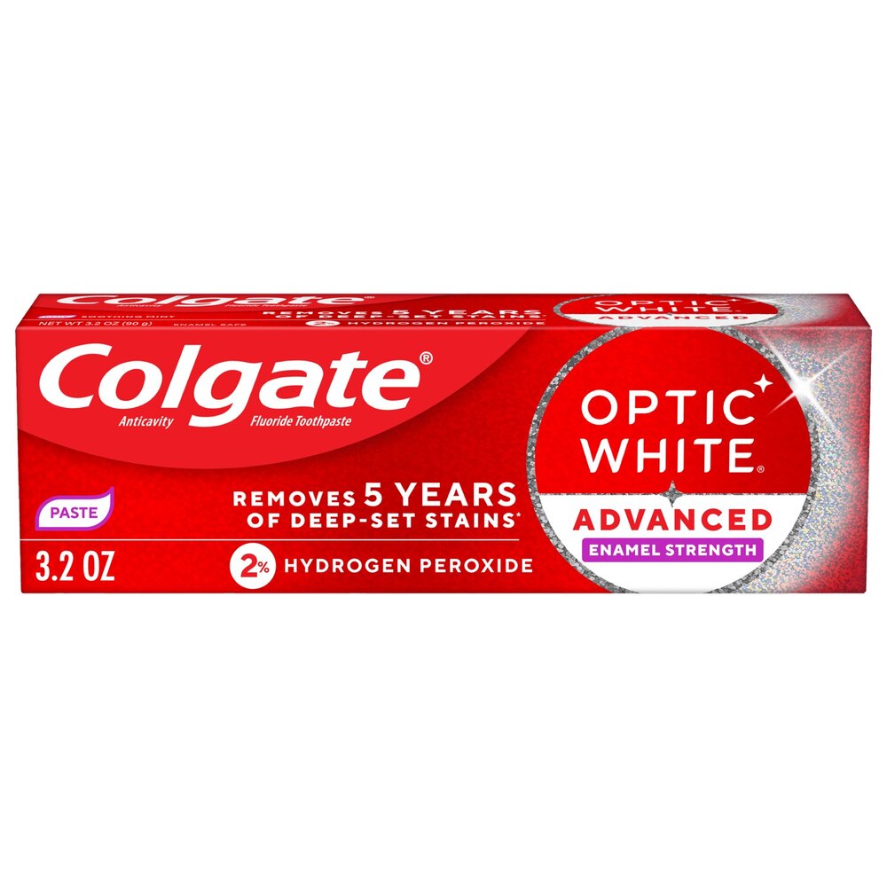 Colgate Optic White Advanced Enamel Strength Toothpaste with 2% Hydrogen Peroxide Mint 3.2 OZ