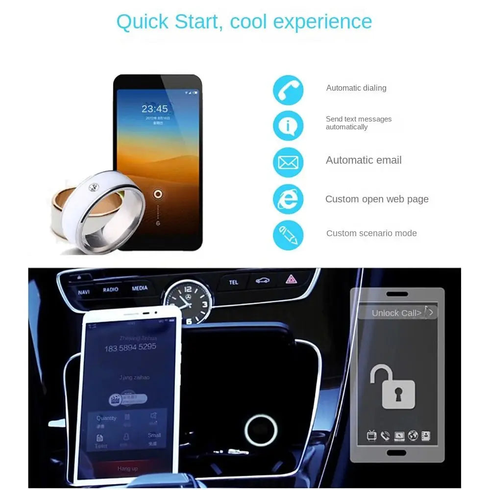 Stainless Steel NFC Smart Ring | Wearable Connect for Android